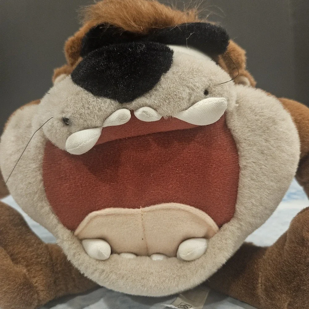 Vintage 1997 Taz Tasmanian Devil Plush Looney Tunes Warner Bros Stuffed Animal‎